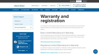 
                            6. American Standard Air® | Warranty and Product Registration - American Standard Online Portal