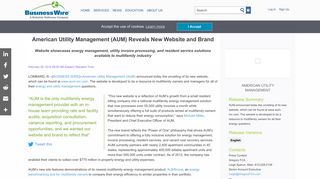 
                            7. American Utility Management (AUM) Reveals New Website ...