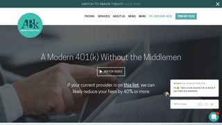 
America's Best 401k – cut out brokers and slash fees  
