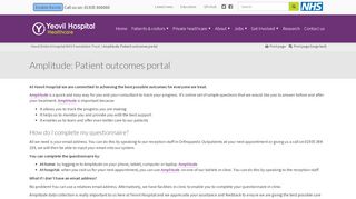 
                            4. Amplitude: Patient outcomes portal - Yeovil District Hospital NHS ... - Ydh Portal
