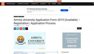 Amrita University Application Form 2019 (Available) – Registration ... - Amrita Oars Portal Login