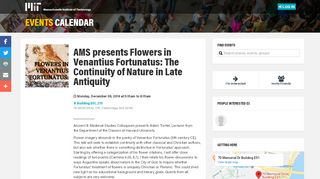 
                            4. AMS presents Flowers in Venantius Fortunatus - MIT Events ... - Mit Portal Ams