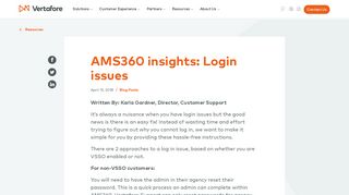 
                            4. AMS360 insights: Login issues | Vertafore - My Vertafore Portal