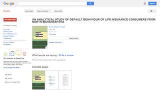 
AN ANALYTICAL STUDY OF DEFAULT BEHAVIOUR OF LIFE INSURANCE ...  

