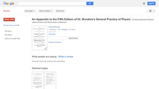 
                            8. An Appendix to the Fifth Edition of Dr. Brookes's General ... - Brookes Athens Portal