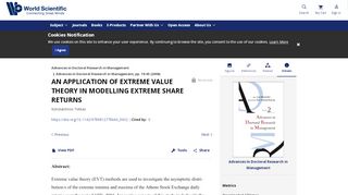 
                            1. AN APPLICATION OF EXTREME VALUE THEORY IN ... - Extremeshare Sign Up