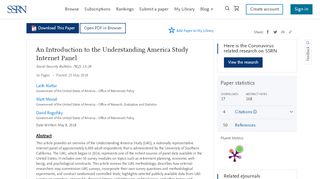 
An Introduction to the Understanding America Study Internet ...
