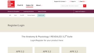 
                            6. Anatomy & Physiology Revealed | Register/Login - McGraw-Hill - Mastering Anatomy And Physiology Portal