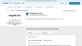 
                            6. AngiesList.com 140 Reviews and Complaints - Read Before ... - Angie List Company Portal