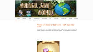
                            2. Animal Jam Code for 500 Gems - NEW December 2015 ... - Animal Jam Portal Codes 2015