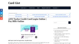 
                            7. ANN Taylor Credit Card Login Online | Pay Bills Online | Card ... - Ann Taylor Loft Portal
