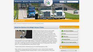 
                            5. Annual Over Axle/Over Gross Weight Tolerance - TxDMV.GOV - Txpros Overweight Permit Portal