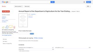 
Annual Report of the Department of Agriculture for the Year ...

