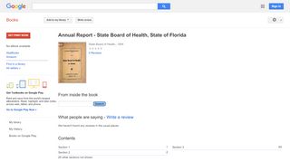 
Annual Report - State Board of Health, State of Florida
