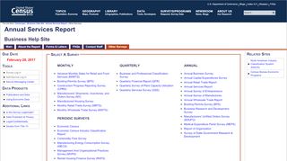 
                            3. Annual Services Report - Business Help Site - Census Bureau