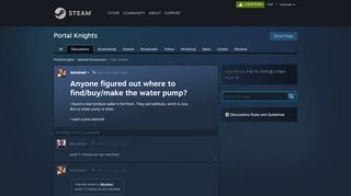 
                            3. Anyone figured out where to find/buy/make the water pump? :: Portal ... - Portal Knights Pump