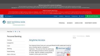 Anytime Access - First National Bank, Creston Iowa