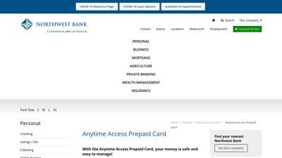 Anytime Access Prepaid Card - Northwest Bank