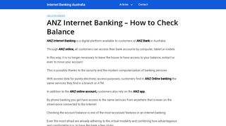 
                            5. ▷ ANZ Internet Banking → How to Check Balance Online ... - Anz Net Portal