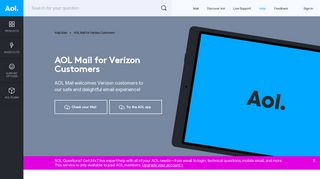 
                            1. AOL Mail for Verizon Customers - AOL Help - Verizon Central Email Portal Page