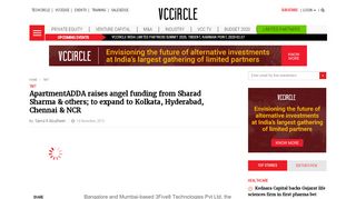 
ApartmentADDA raises angel funding from Sharad Sharma ...  
