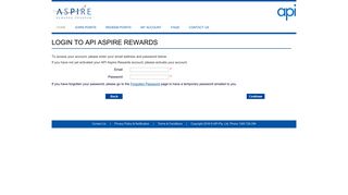 
API Aspire Rewards - Login  
