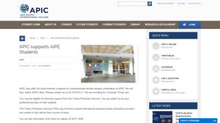 
                            7. APIC supports AIPE Students | APIC Website - Aipe Portal