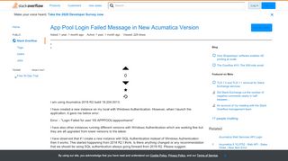 
                            8. App Pool Login Failed Message in New Acumatica Version - Stack ... - Acumatica Login