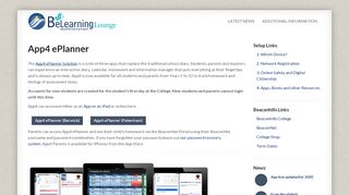 App4 ePlanner | BeLearning Lounge - Beaconhills College - App4 Students Login
