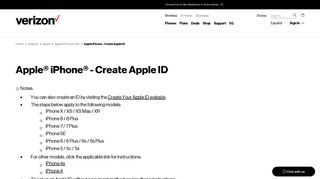 
                            5. Apple iPhone - Create Apple ID | Verizon Wireless - Cont Icloud Portal