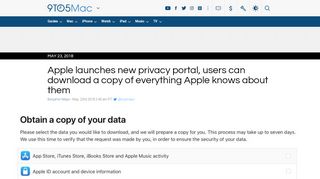 
                            6. Apple launches new privacy portal, users can download a copy of ... - Apple Data And Privacy Portal
