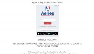 
Apple Valley Unified School District - Aeries: Portals
