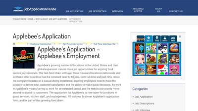 Applebee's Application - Online Job Application Form