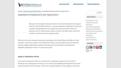 Applebees Application - Online Job Employment Form