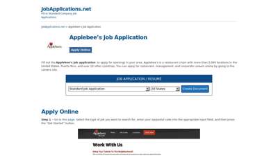 Applebee's Job Application - Apply Online