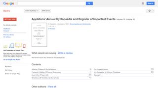
Appletons' Annual Cyclopaedia and Register of Important Events  
