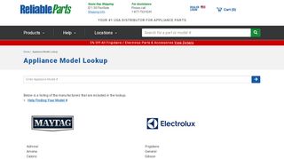 
                            3. Appliance Model Lookup | Reliable Parts - Reliable Parts Portal