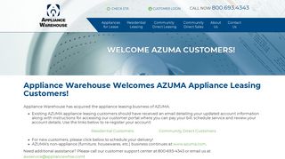 Appliance Warehouse Welcomes AZUMA Appliance Leasing ...