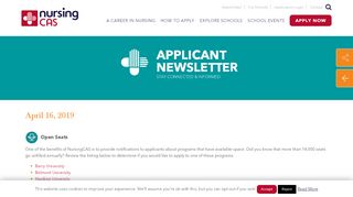 
Applicant Newsletter - April 16, 2019 | NursingCAS
