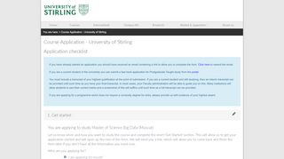
                            4. Application checklist - University of Stirling Portal - Stirling Portal Succeed