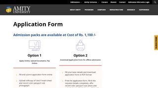 
                            5. Application Form - Amity University - Amity University Portal