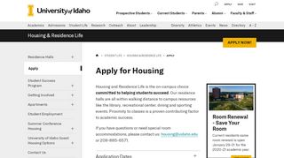 
                            4. Application & Information - University of Idaho - Uidaho Housing Portal