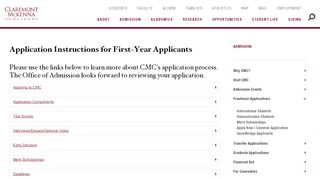 
                            7. Application Instructions for First-Year Applicants | Claremont ... - Cmc Portal Standard