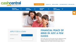 
                            4. Application Landing - Cash Central - Cashcentral Com N Portal Ut