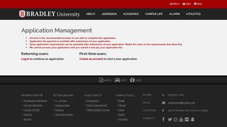 
                            4. Application Management - The Graduate School - Bradley ... - Bradley University Application Portal