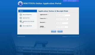 
                            2. Application Status & Receipt Print - WBUTTEPA - Wbuttepa Online Application Portal