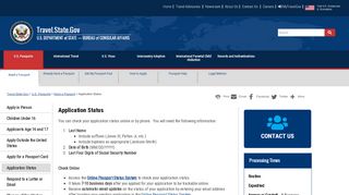 
Application Status - Travel.gov - US Department of State  
