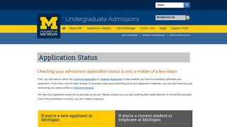 
                            1. Application Status | Undergraduate Admissions - University Of Michigan Portal Admissions