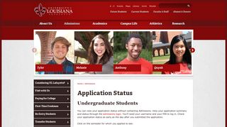 
                            5. Application Status | University of Louisiana at Lafayette - Ull Ulink Portal