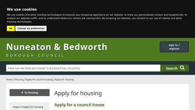 
                            6. Apply for a council house Apply for housing